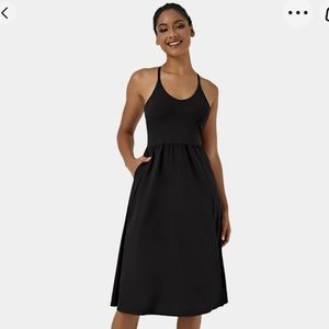 Halara Everyday Midi Chill Dress-La Land Black Athletic Dress Size XL NWT